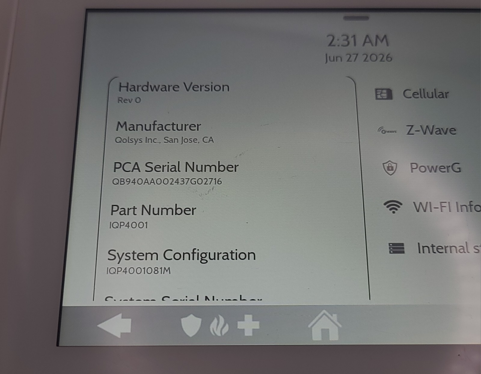 Qolsys IQ Panel 4 IQP4001 – Verizon – PARTS OR REPAIR – Linked To Account