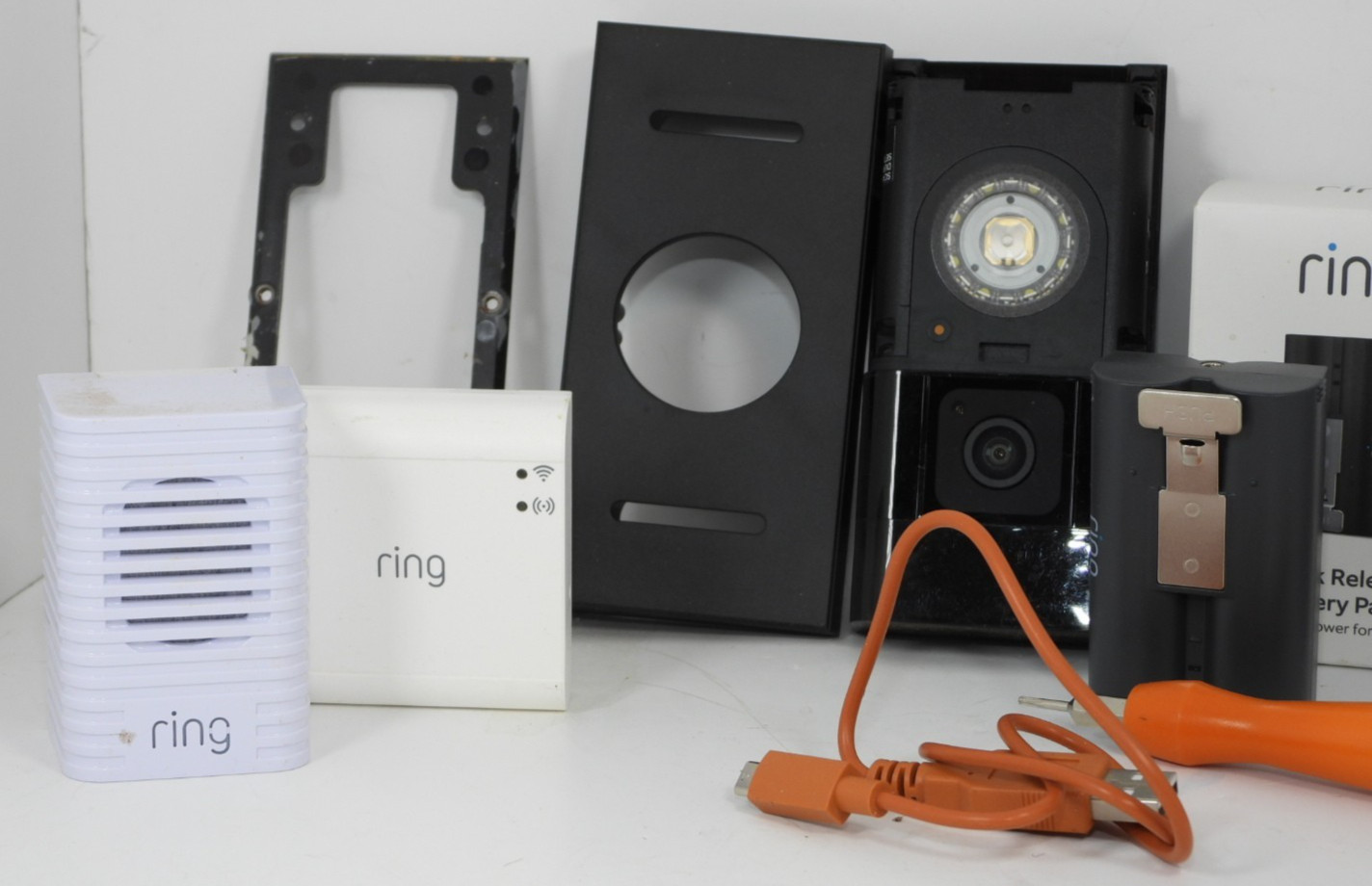 RING Video Doorbell Security Camera Mounting Gear New and Used Battery & Chime
