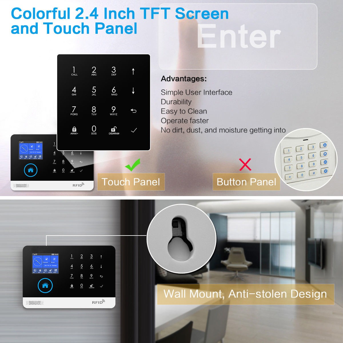 Smart Tuya APP WIFI Cloud GSM Wireless Office Home Security Alarm Burglar System
