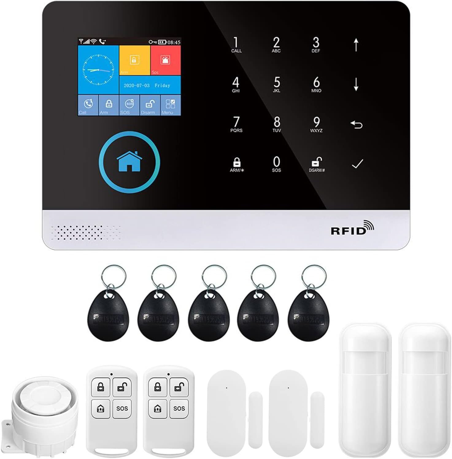 Wifi GSM Home Alarm Security System, 2.4In LCD Wireless DIY Smart Home Burglar S