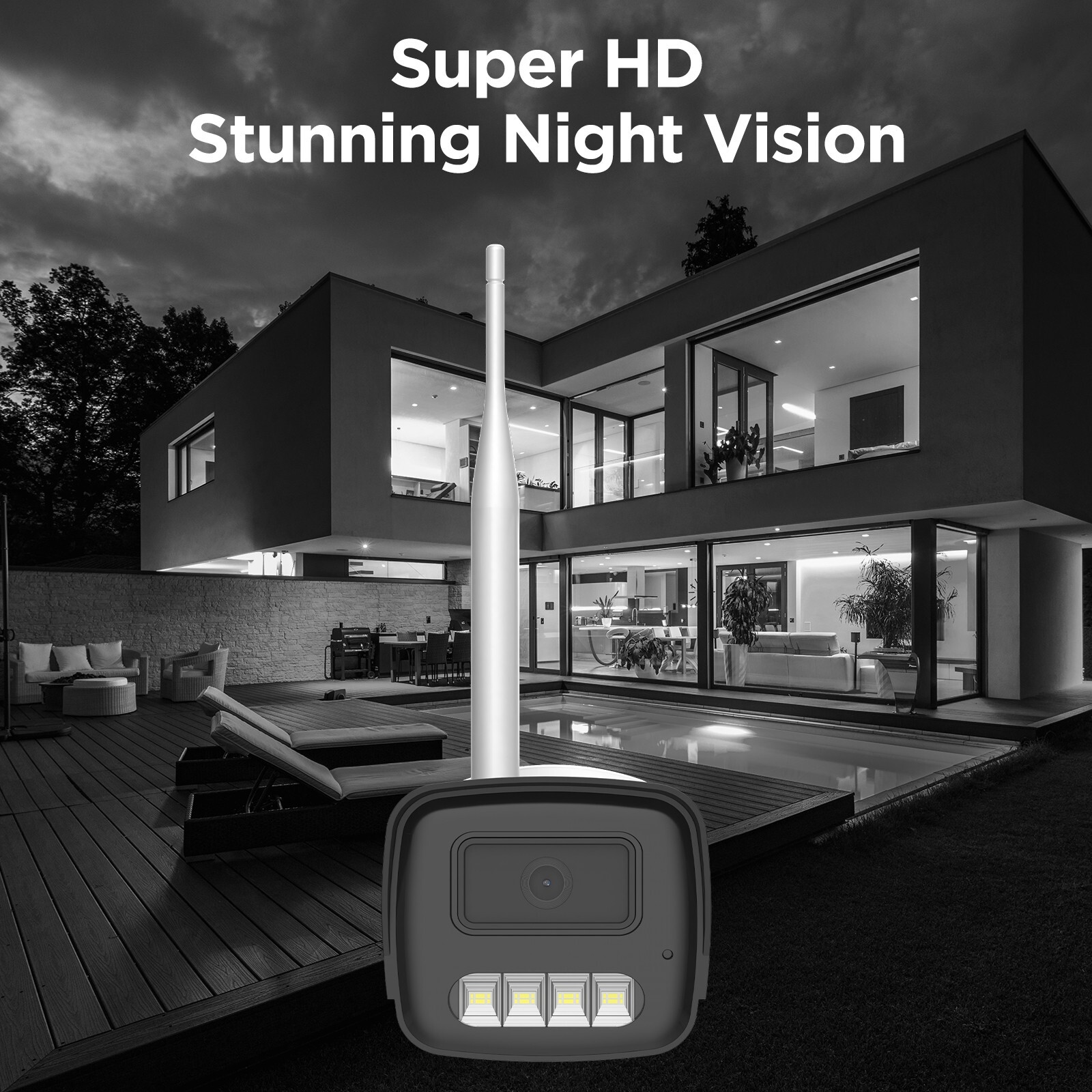 Wireless Security Camera Systems, 10CH NVR with 8PCS 3MP Cameras, 2 Way Audio