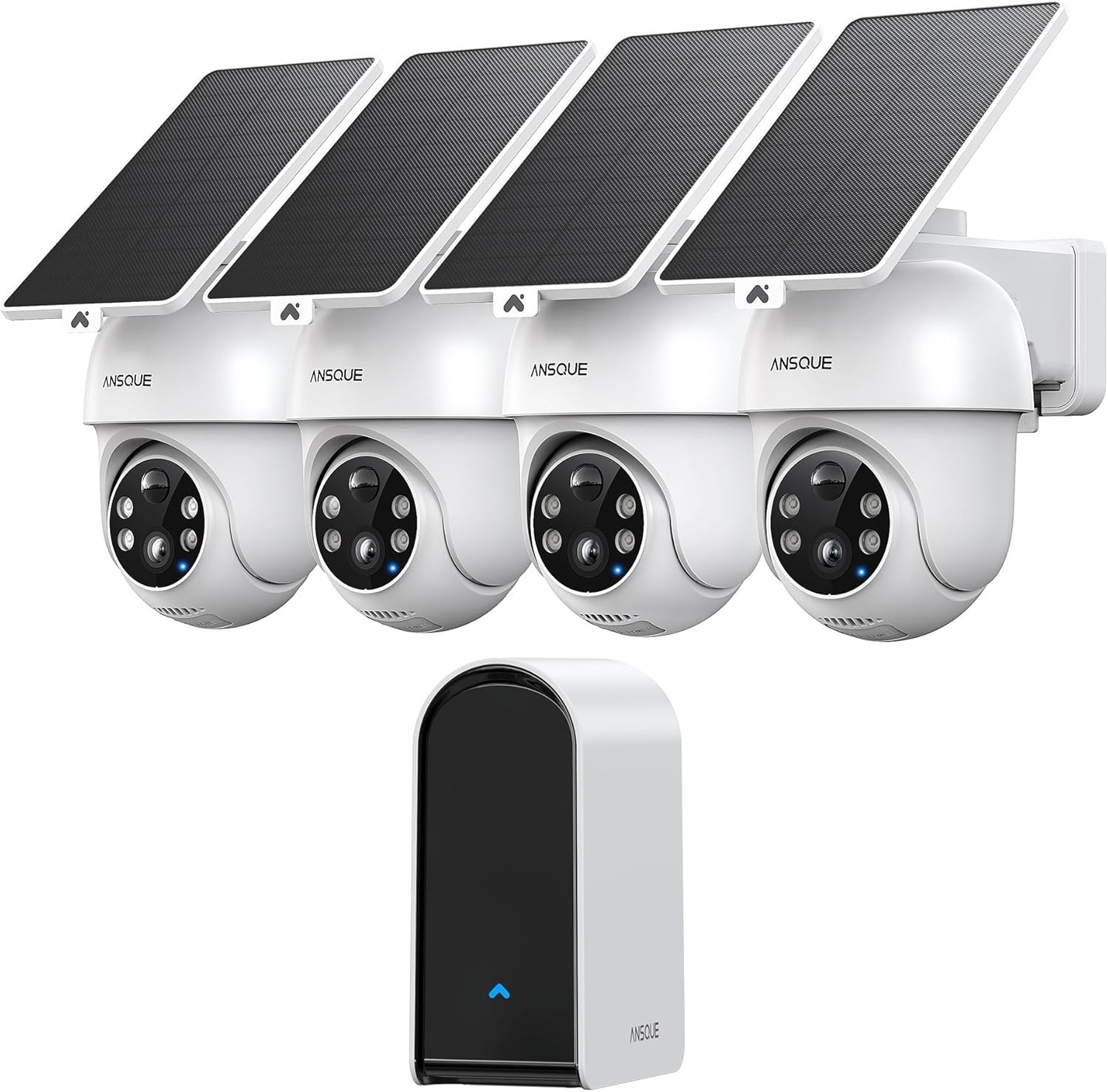 2K Color Night Vision Cameras: 4-Camera Kit with Local Storage & Motion Tracking