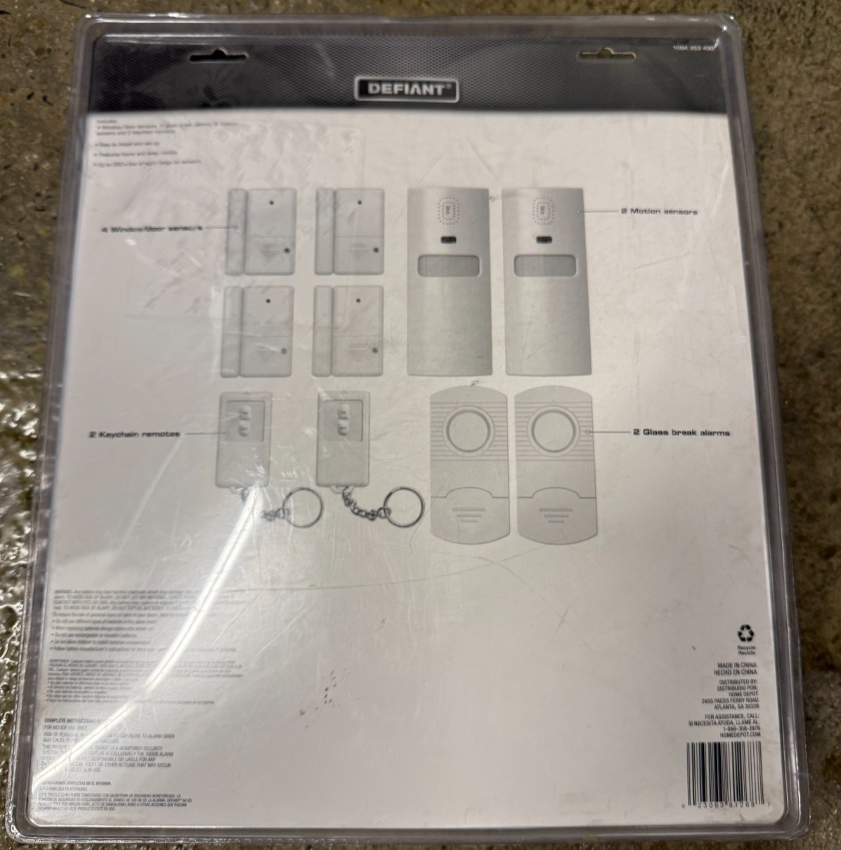 Defiant Wireless Home Security Protection System Complete 4 Door/window 2 Motion