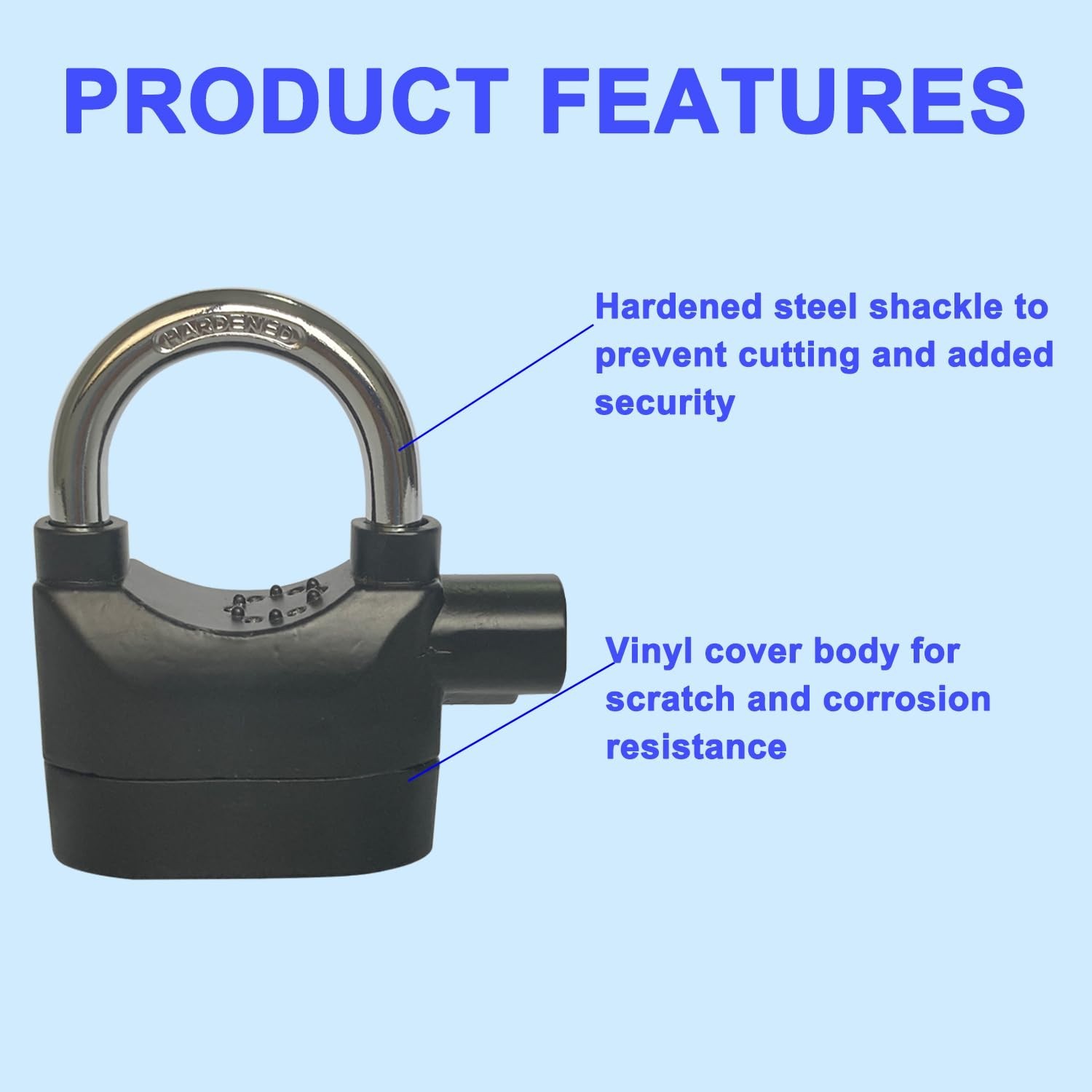 Universal Security Alarm Lock System – 110dB Anti-Theft Padlock for Doors & Bike