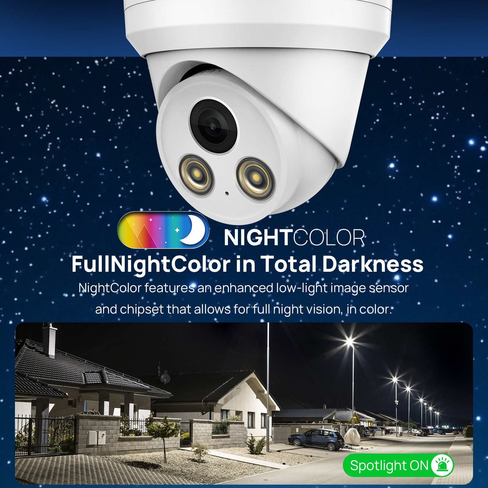 VIKYLIN 8CH 8POE NVR CCTV Systems Turret 24h Full Color 5MP IP CAMERA MIC Lot US