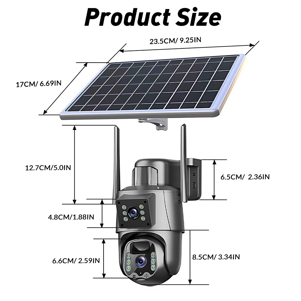 Camaras De Seguridad Para Exterior Solar WIFI Inalambrica Con Vision Nocturna HD