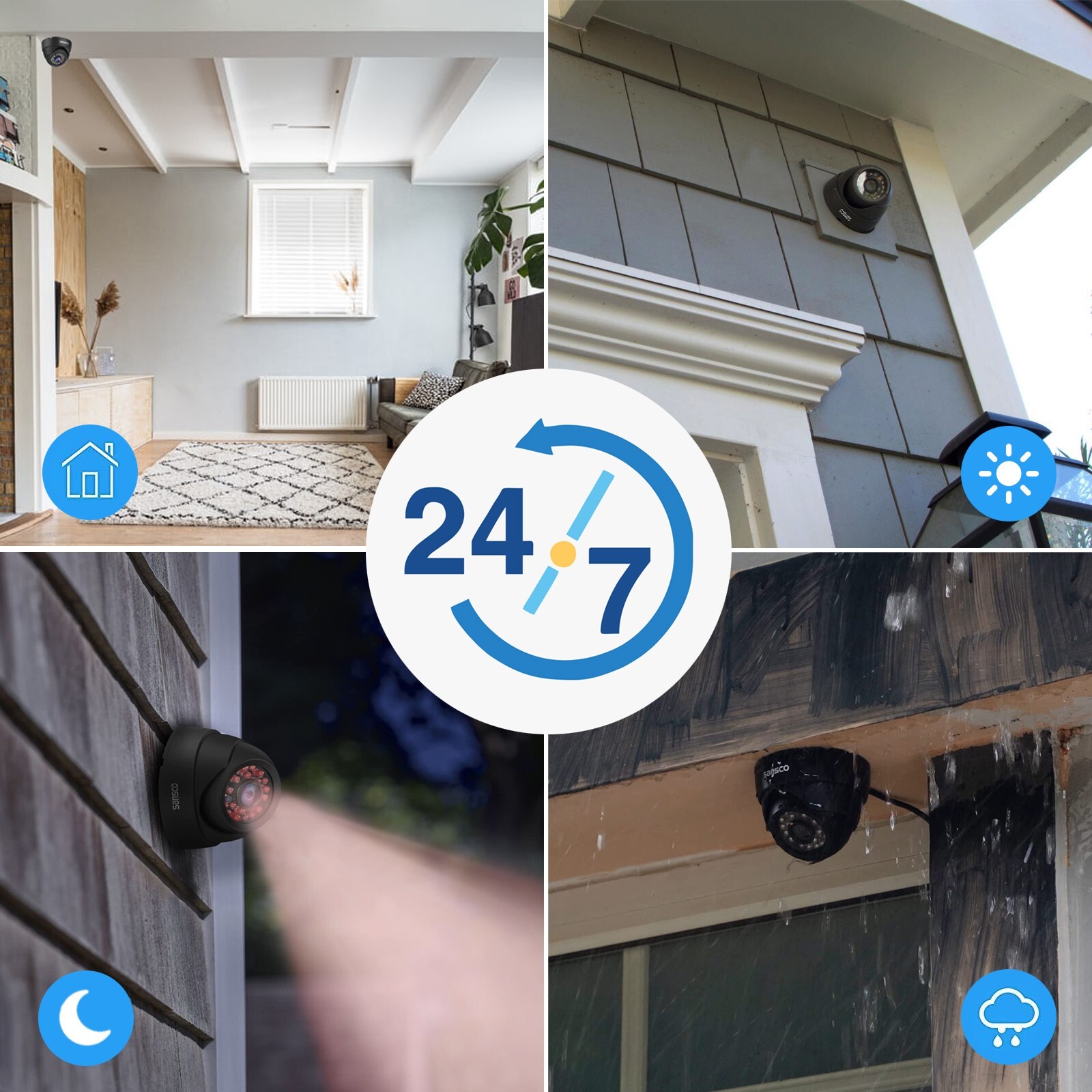 Sansco 5MP 8Ch DVR Wired Outdoor CCTV Camera System Surveillance Night Vision