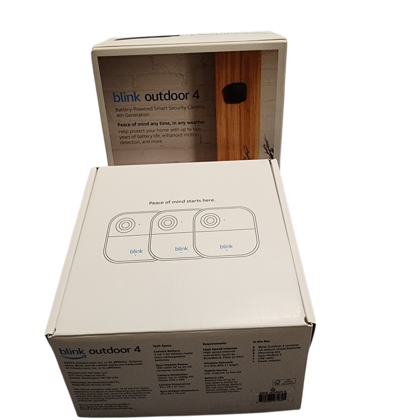 Blink Outdoor 4 Security Camera 3-Pack Doorbell Sync Module Black Home Security