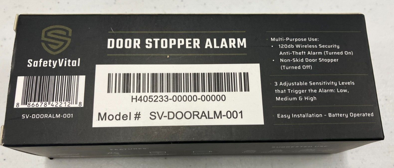 2 NEW SafetyVital Portable Wireless Security Door Stopper w/ Alarm 12