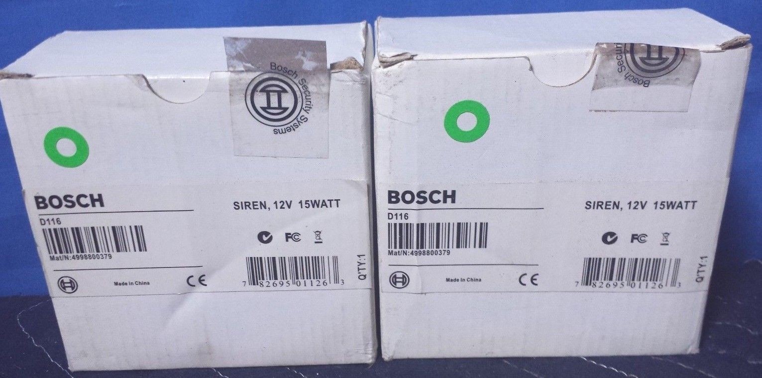 [LOT of 2] Bosch D116 Control Panel Siren Indoor, Intrusion 12 Volt 15 Watt