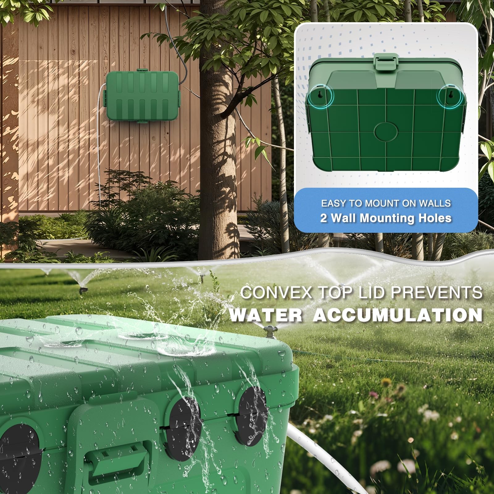 Flemoon IP54 Waterproof Electrical Box, Outdoor Plug Cover Green