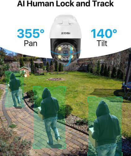 ZOSI 4K 16CH Spotlight PoE Security IP 5MP Camera System Wi-Fi Two-Way Audio 4TB