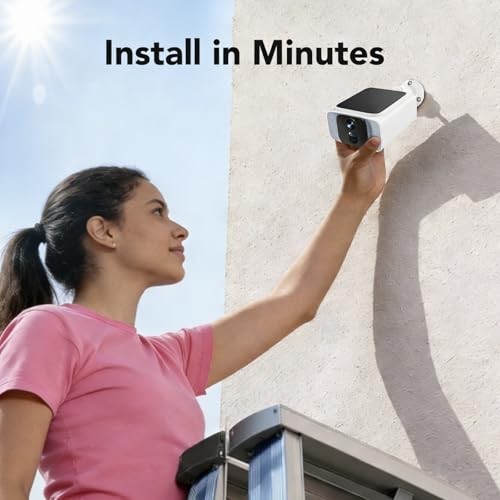 Solar Security Camera Outdoor, 2.4 & 5GHz WiFi Outdoor Security Camera 4MP