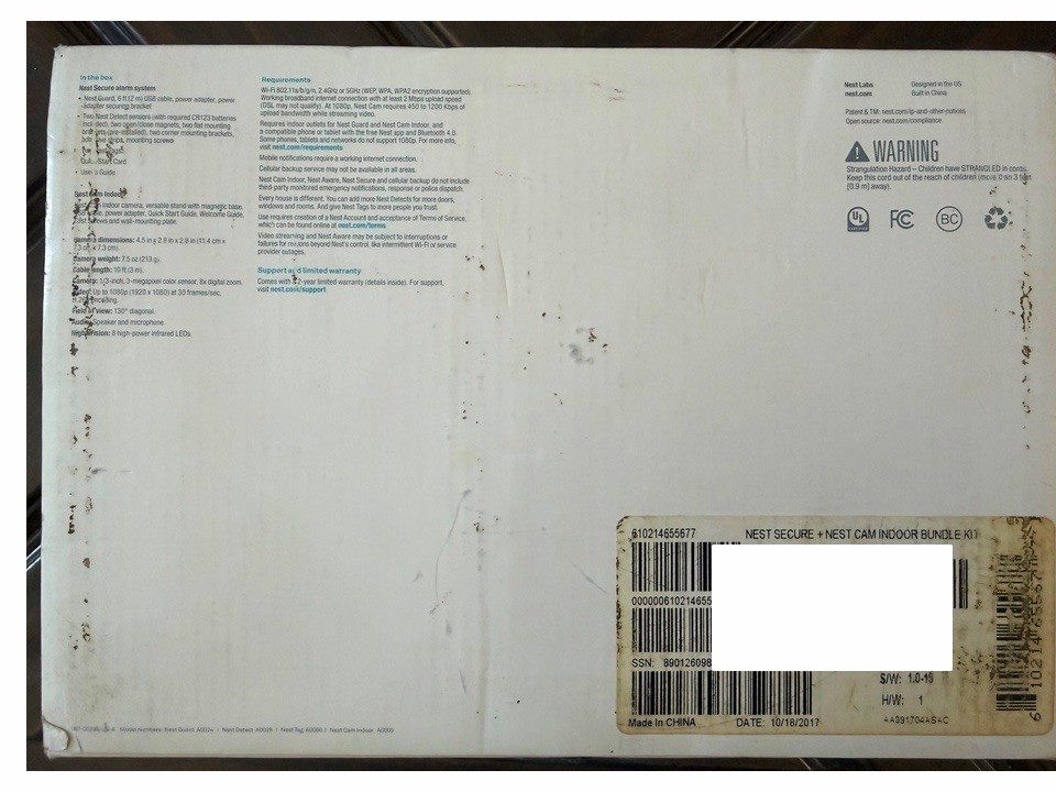 New, Sealed Nest Secure + Nest Cam Indoor Bundle Kit **FREE SHIPPING**