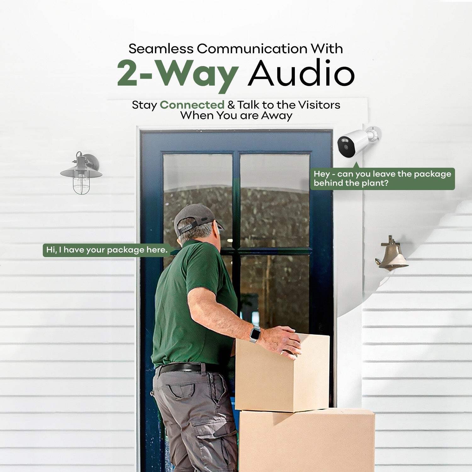 Adomii 2K Outdoor Camera Wireless for Home Security, Motion & Sound Alert