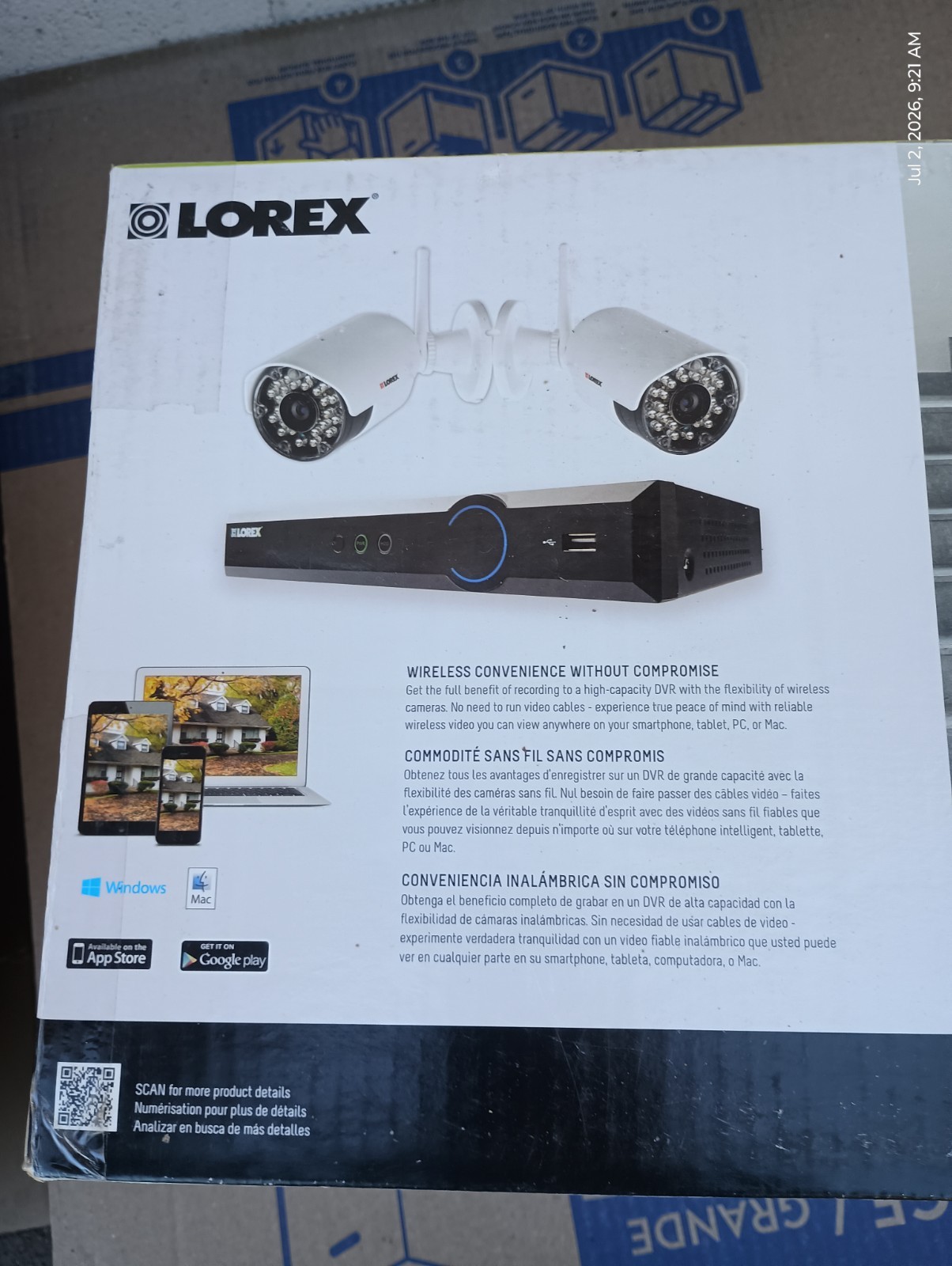 Lorex, 2 Camera, 4 Camera Supported, Wireless, 500 GB HDD, 135/90 Night Vision