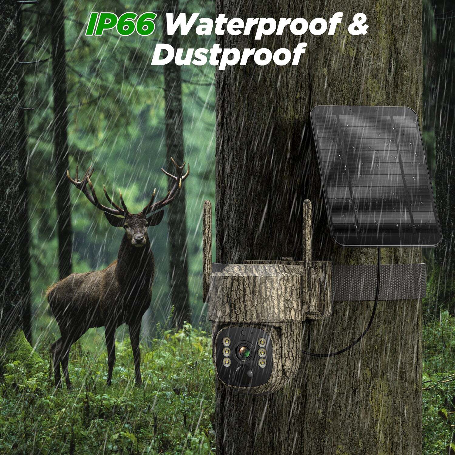 Campark Solar 4G LTE Cellular 15MP 2.5K Wildlife Hunting Night Vision 7800mAh