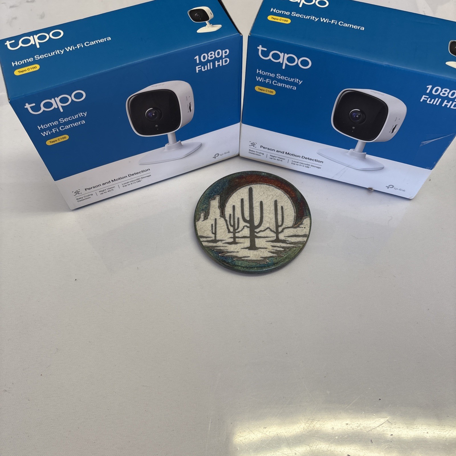 2x Bundle TP-LINK Tapo 2k Indoor Security Wi-Fi Camera Tapo Night Vision White
