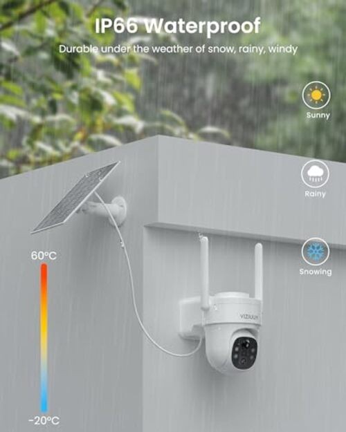Solar Security Cameras Wireless Outdoor, 3MP Pan Tilt 360°WiFi Camera 3MP-1PK
