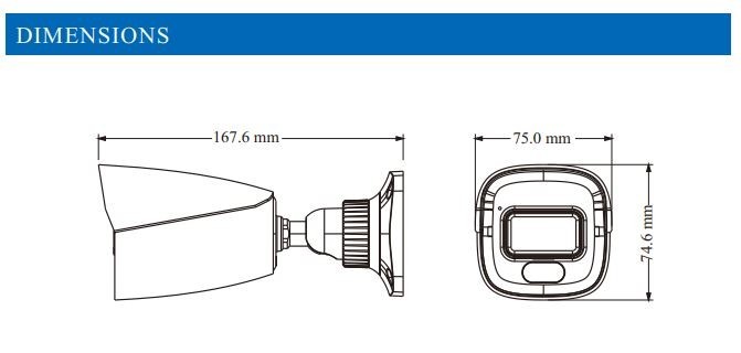 Bullet IP 6 MP / POE / 98ft (30m) Smart Dual Light (IR & White Light) / WDR