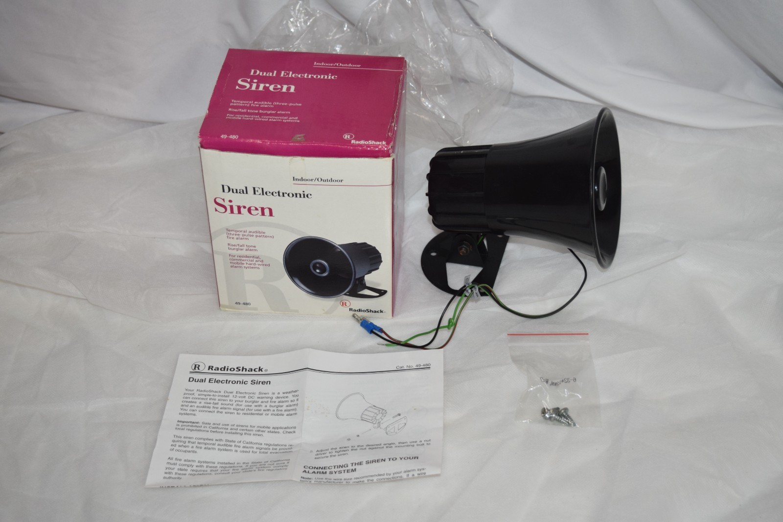 Vintage RadioShack 49 480 Dual Two 2 Electronic Siren Indoor Outdoor Box Unused