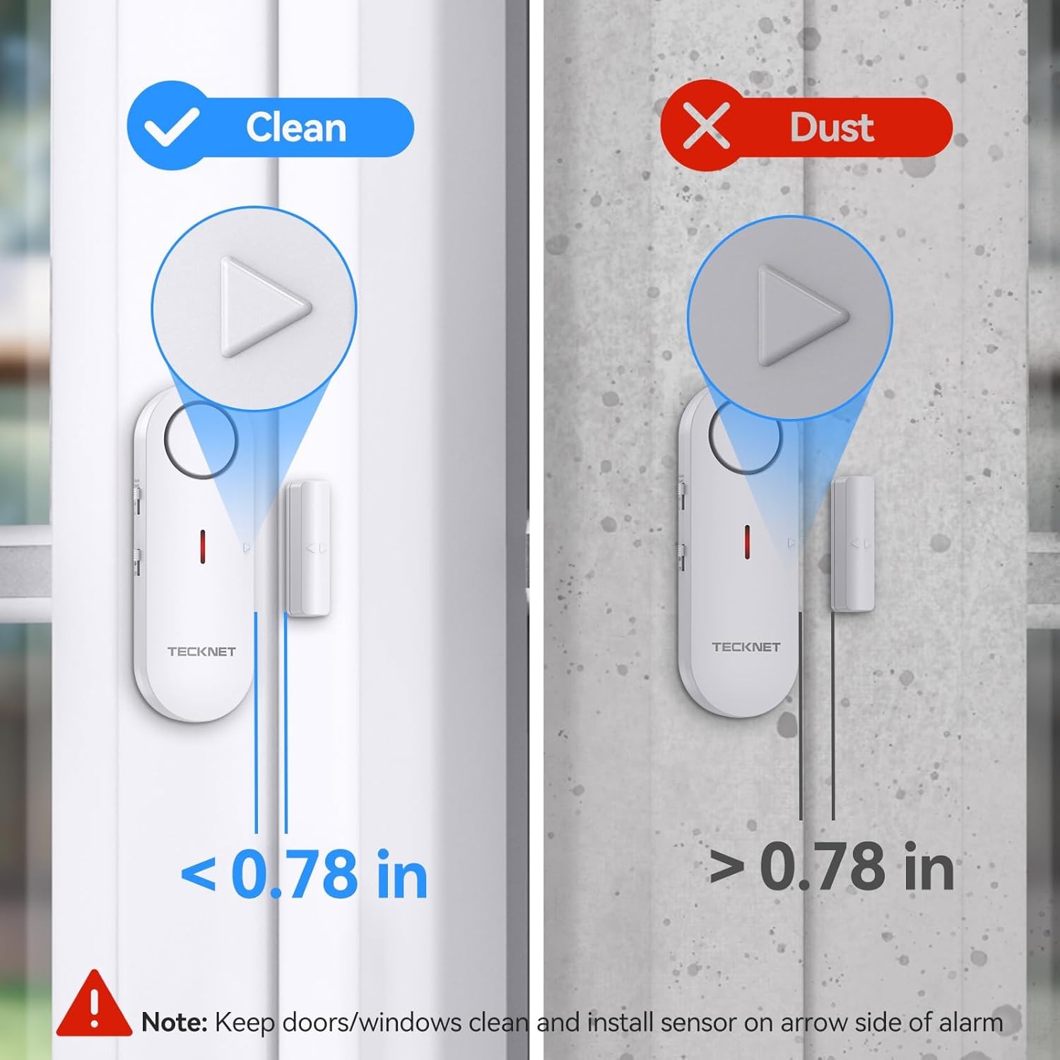 TECKNET Door Alarm 3 Pack Wireless Security Chime