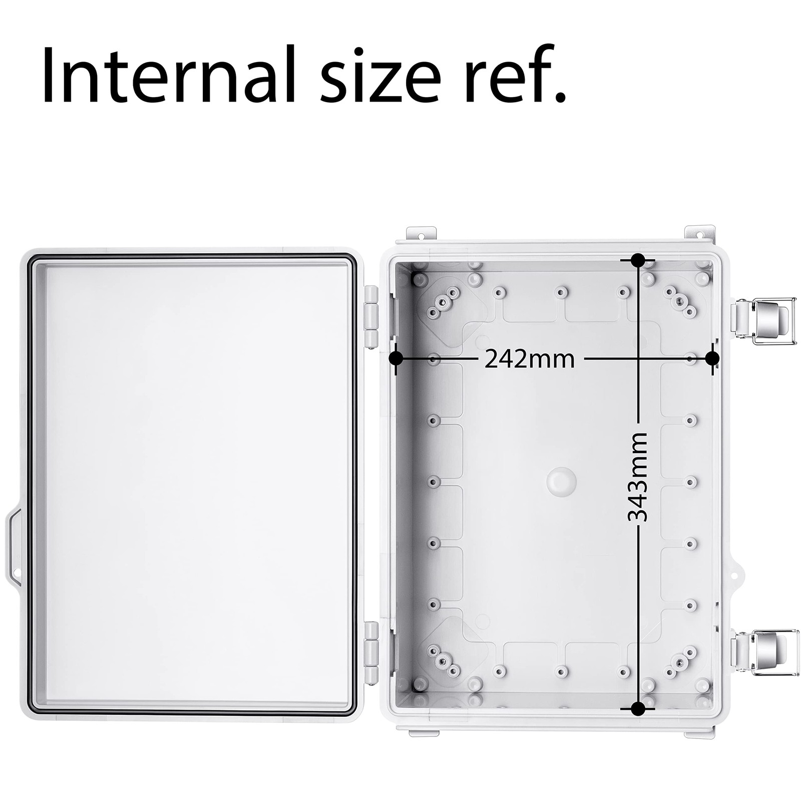 Gratury Junction Box, IP67 Waterproof Plastic 14.6″×10.6″×5.9″, Grey Cover