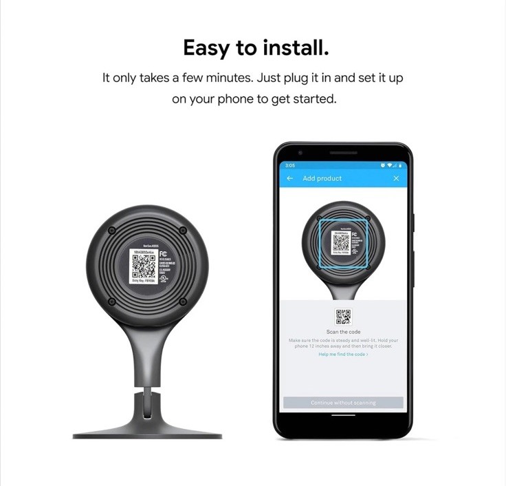 Google Nest Cam Indoor (1st Gen) Wired Security Camera – Black (Open Box)
