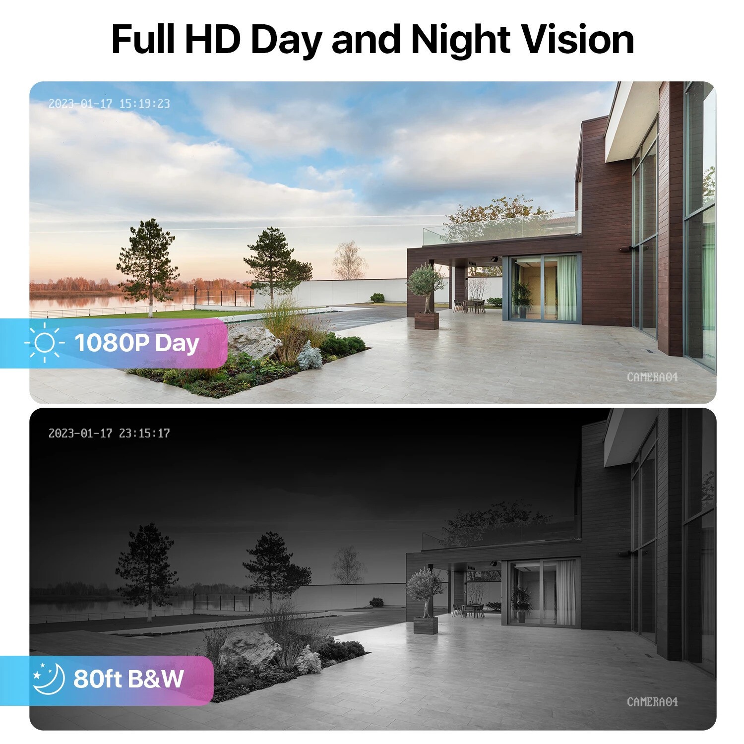 ZOSI 8CH 1080P DVR 2MP Home Security Surveillance Camera System CCTV 24/7 View