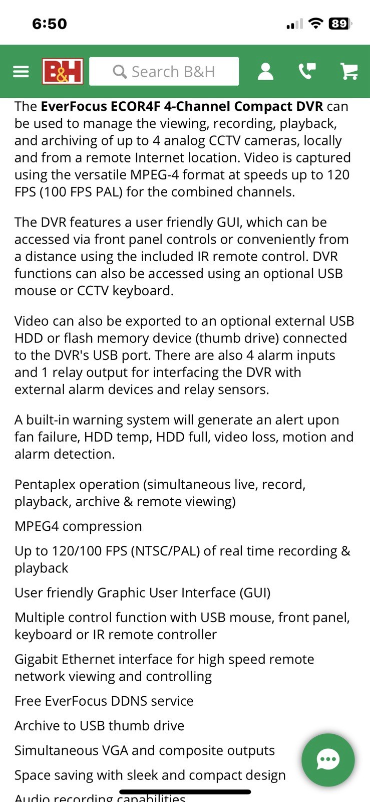 Everfocus ECOR264-4F2 4-Channel DVR