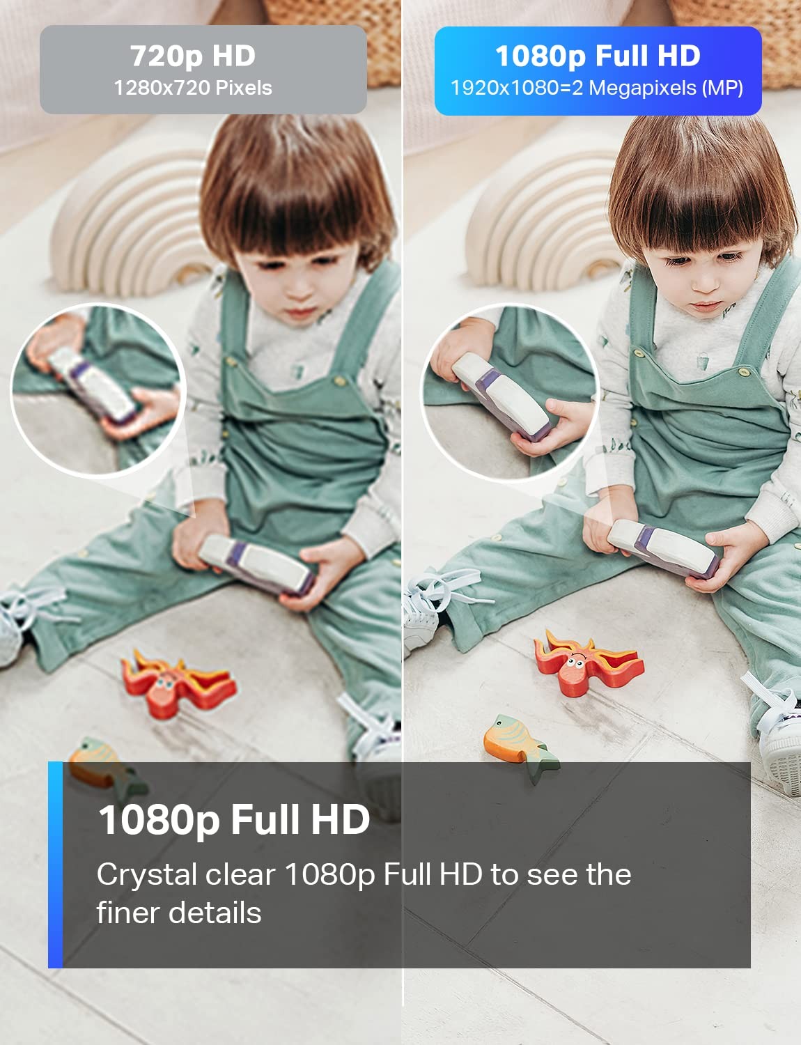 TP-Link Tapo 1080P Indoor Security Camera for Baby Monitor, Dog 1-Pack, White