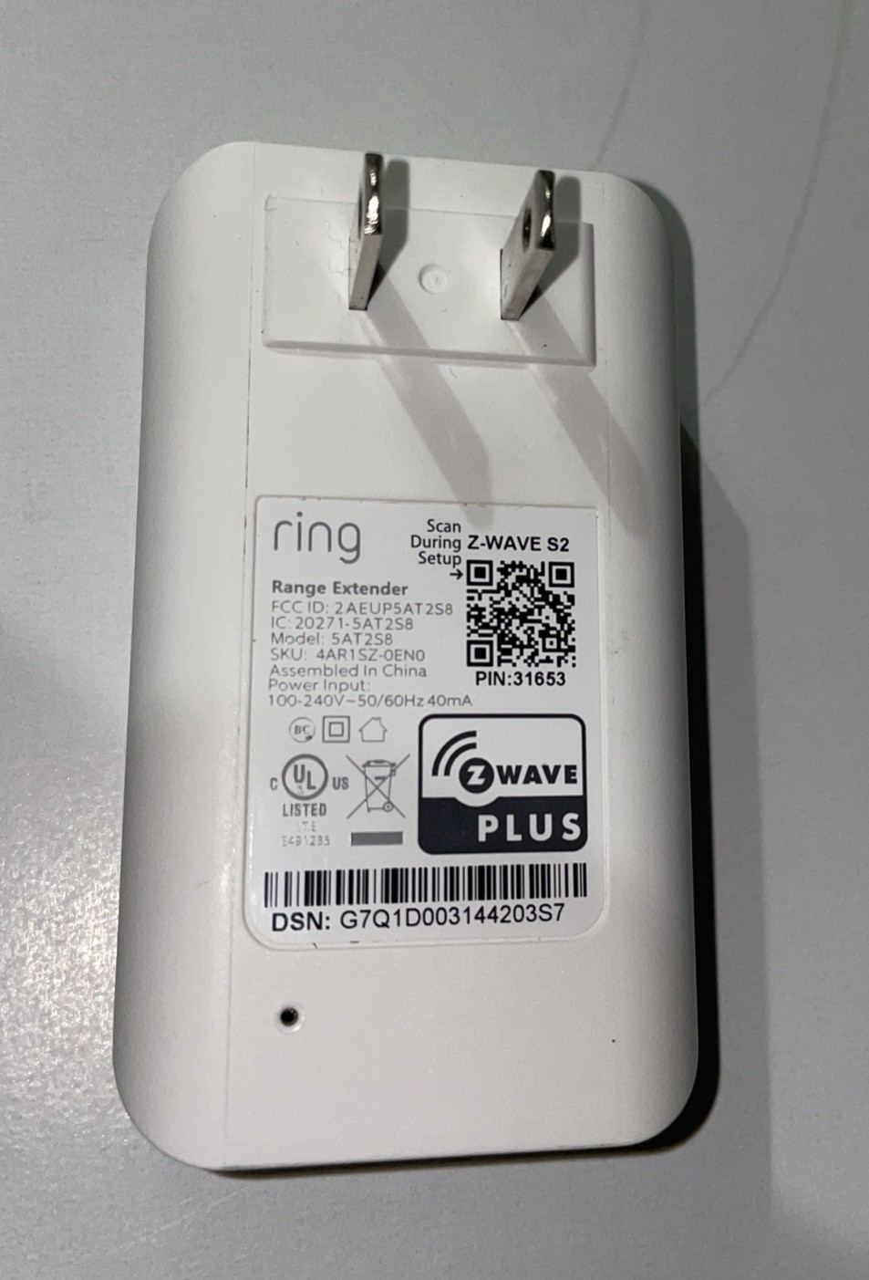 Ring Alarm – Range Extender – Z Wave Plus 2nd Gen (5AT2S8)