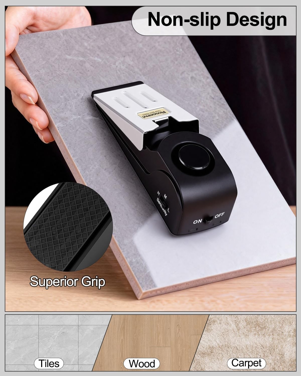 Portable 2-Pack Door Stopper & Alarm System – 120DB Security for Peace of Mind