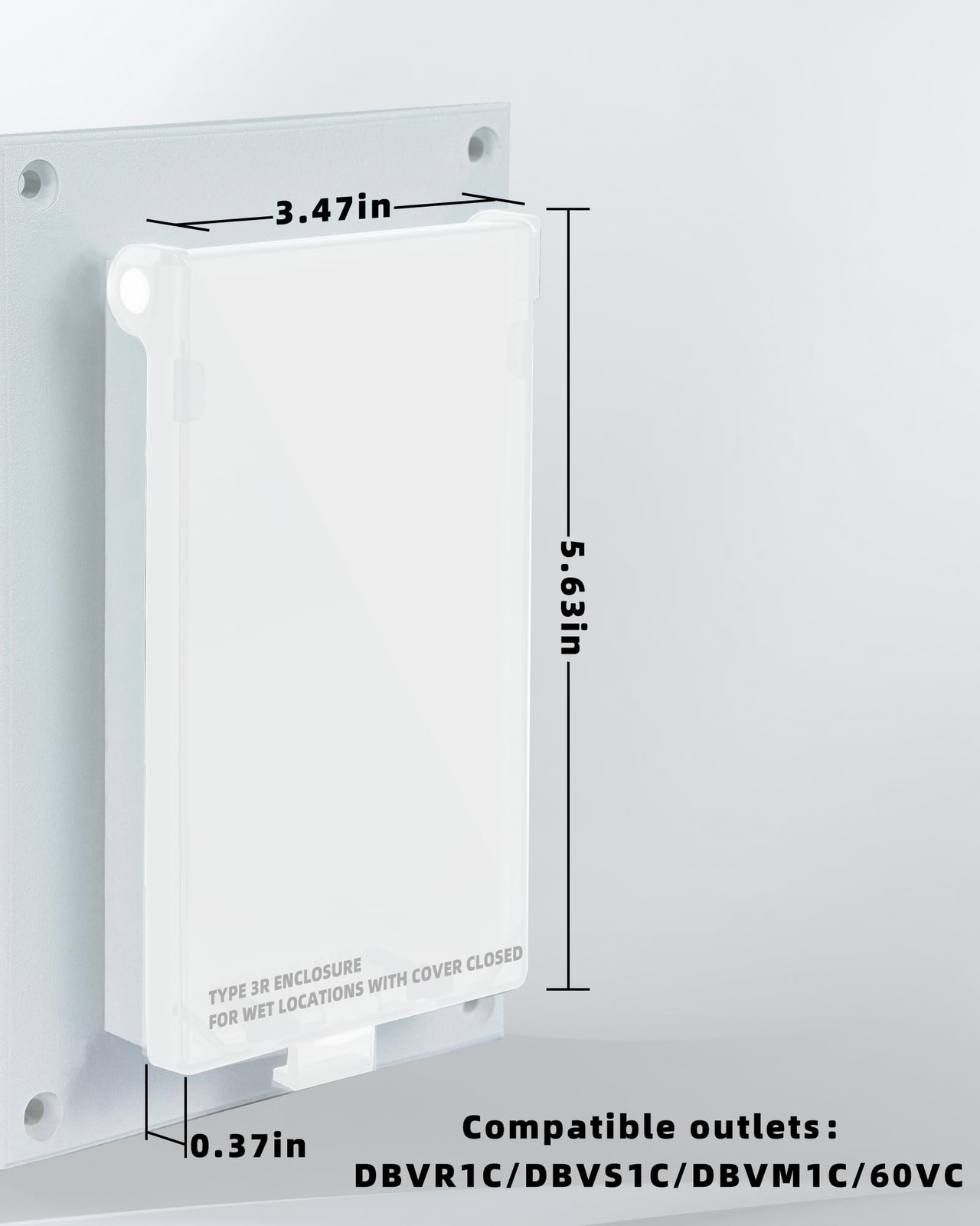 Electrical Box Replacement Cover, DBVC-1 Extra 1-Gang (Vertical)-1Pack, White