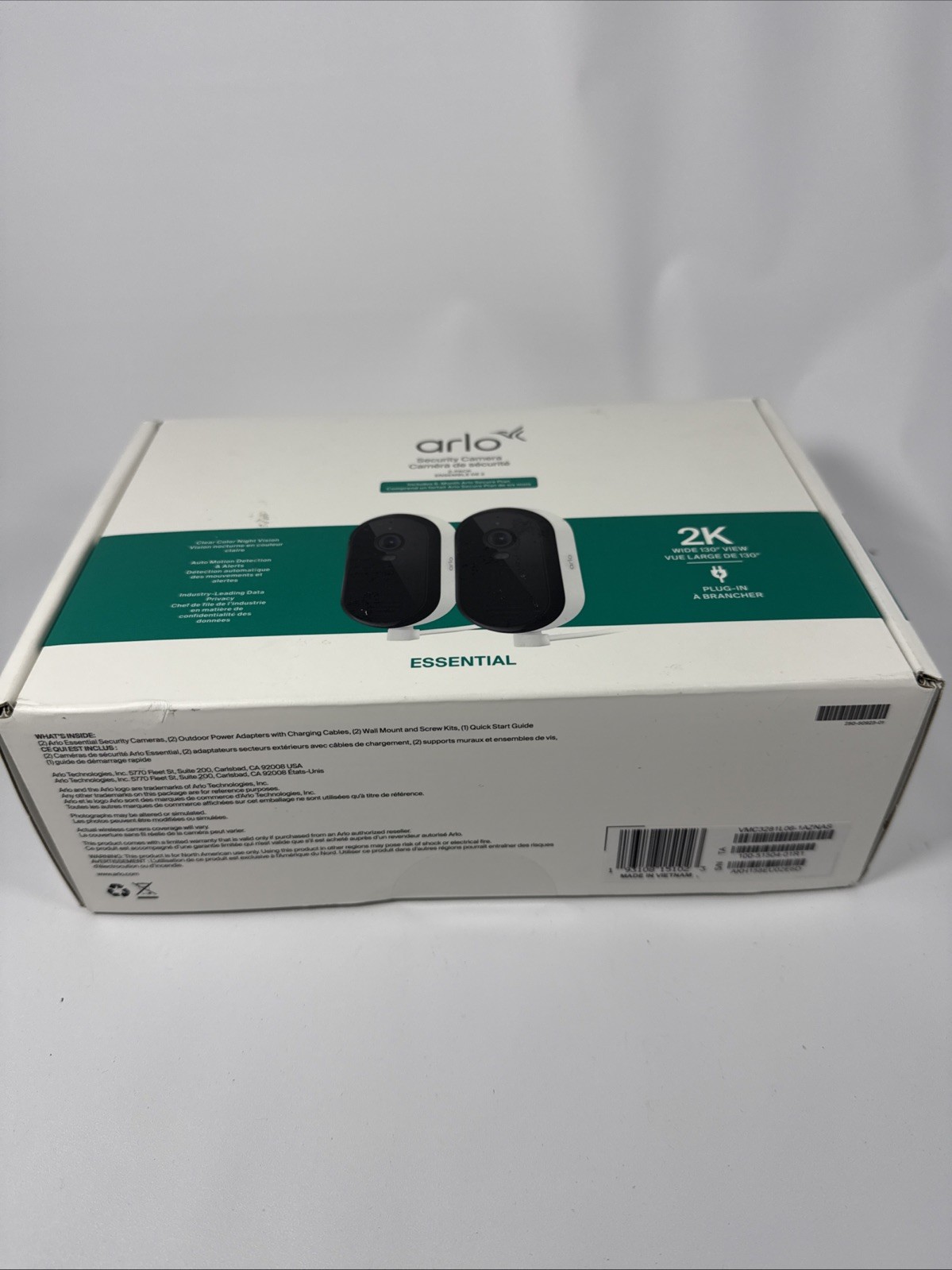 Arlo Essential 2K Outdoor Security Camera System (2-Pack) VMC3080