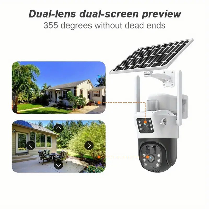 WIFI 4MP Wireless Solar Camera Home Outdoor Night Vision Security Surveillance
