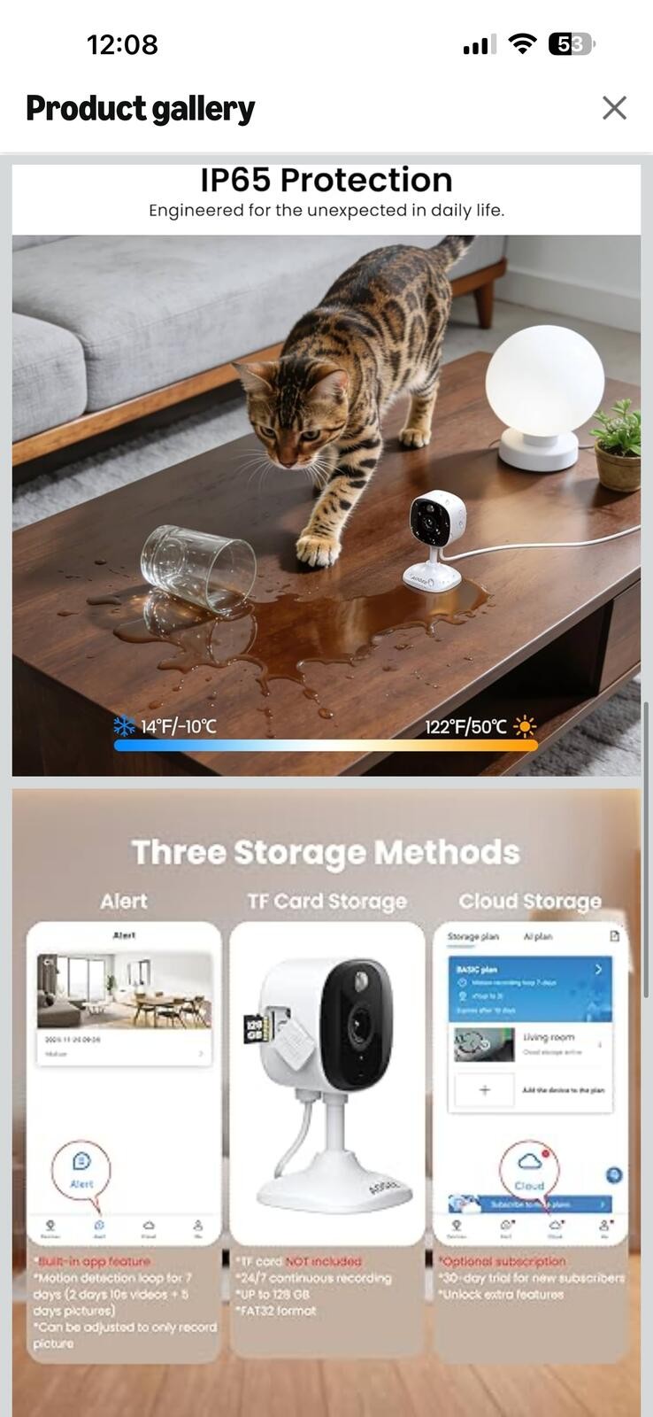 AOQEE 2K Ultra-clear HD Security Cameras 2-Pack Indoor/Outdoor Wired with Color