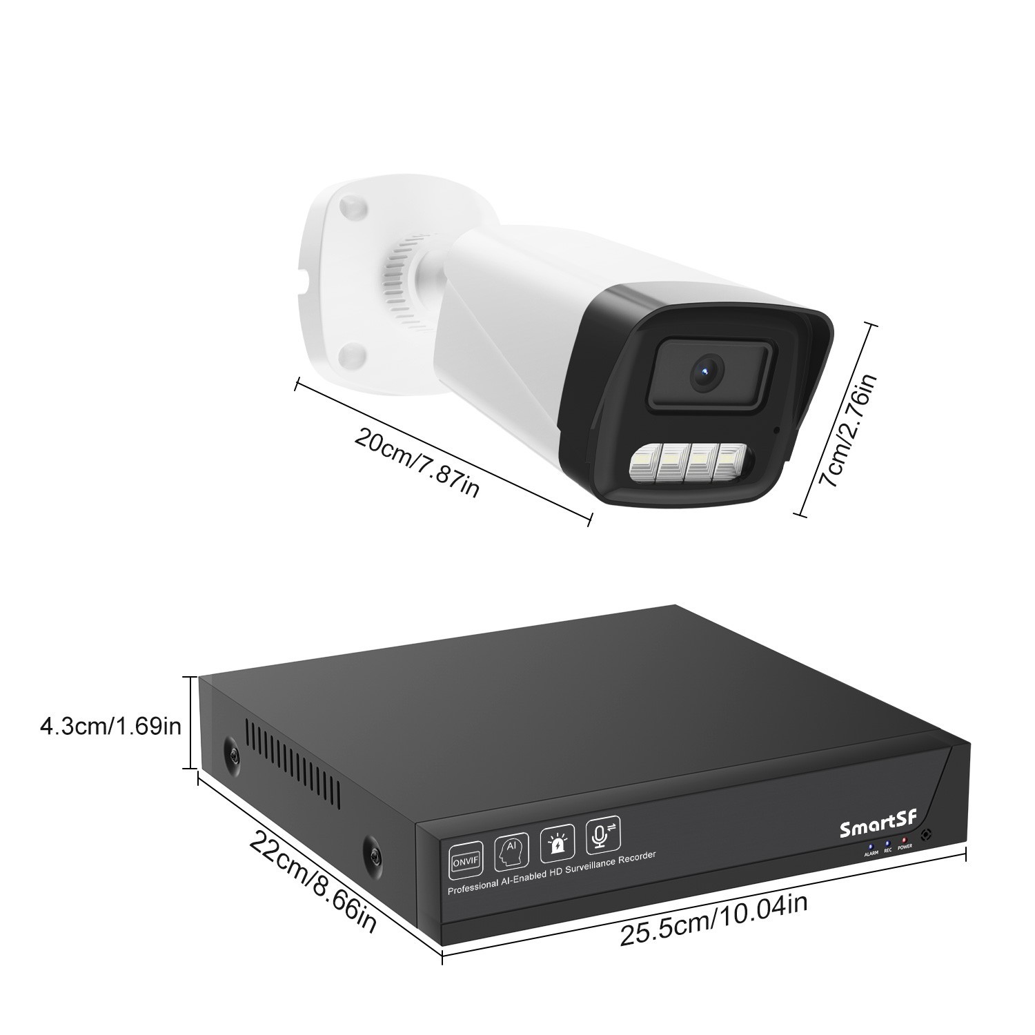 SmartSF 5MP NVR 3MP Audio POE Security Camera System Outdoor IP Network kit