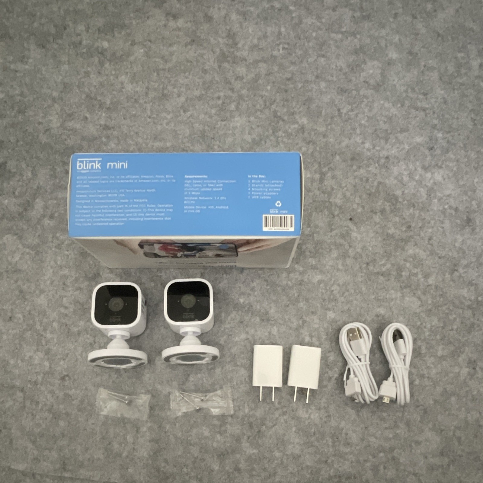 Blink Mini 2-Pack Indoor Wi‑Fi Smart Camera Alexa 1080p Motion Two‑Way White