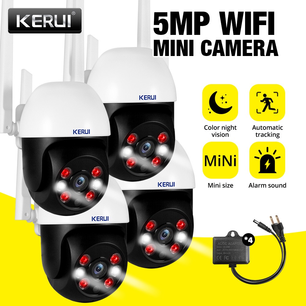 4Set 5MP Ultra HD WiFi Camera 6 LED Fill Light Indoor Outdoor Home Security