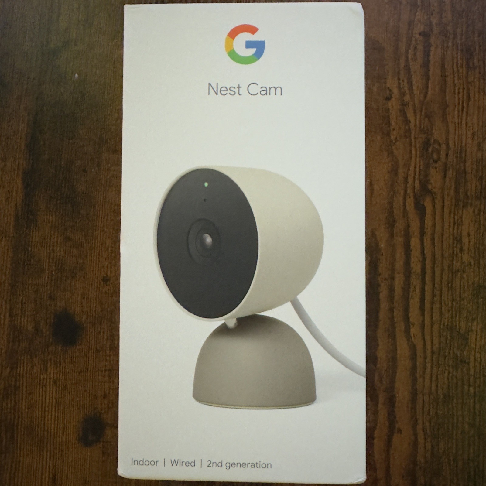 Google Nest Cam Indoor Wired Camera, 2nd Gen – Linen