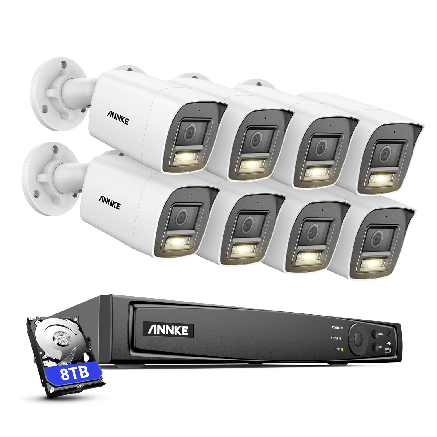 ANNKE 12MP 8CH NVR 4K POE Audio Security Camera System Color Night Vision IP67