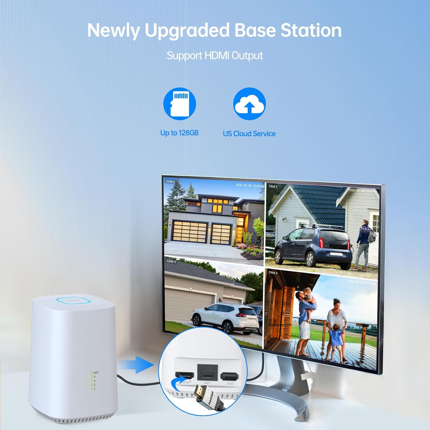 CAMCAMP Solar Battery Powered Wireless Security Camera System Outdoor Home Wifi