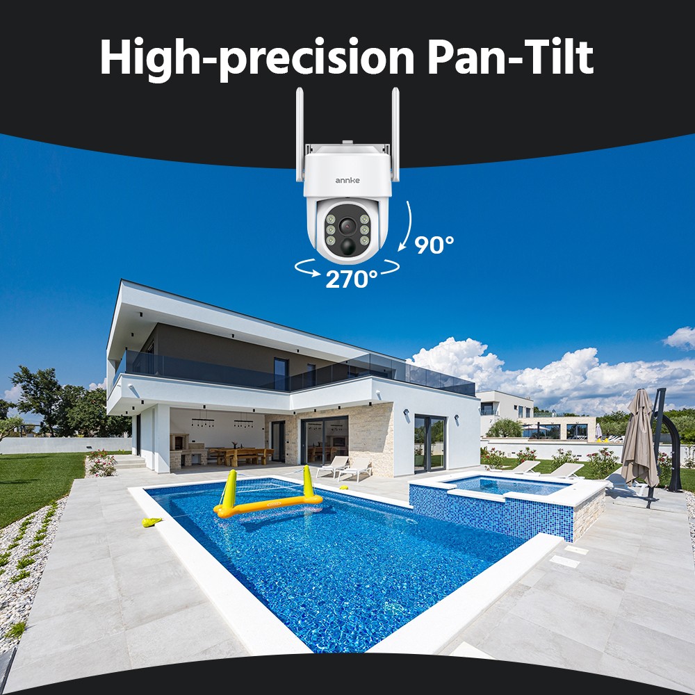ANNKE Wireless 10CH 12″ Monitor 4MP PT Solar Security Camera System Two-Way Talk