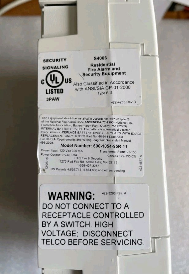 GE Interlogix XT 600-1054-95R-11 Home Security Alarm System Keypad TESTED WORKS