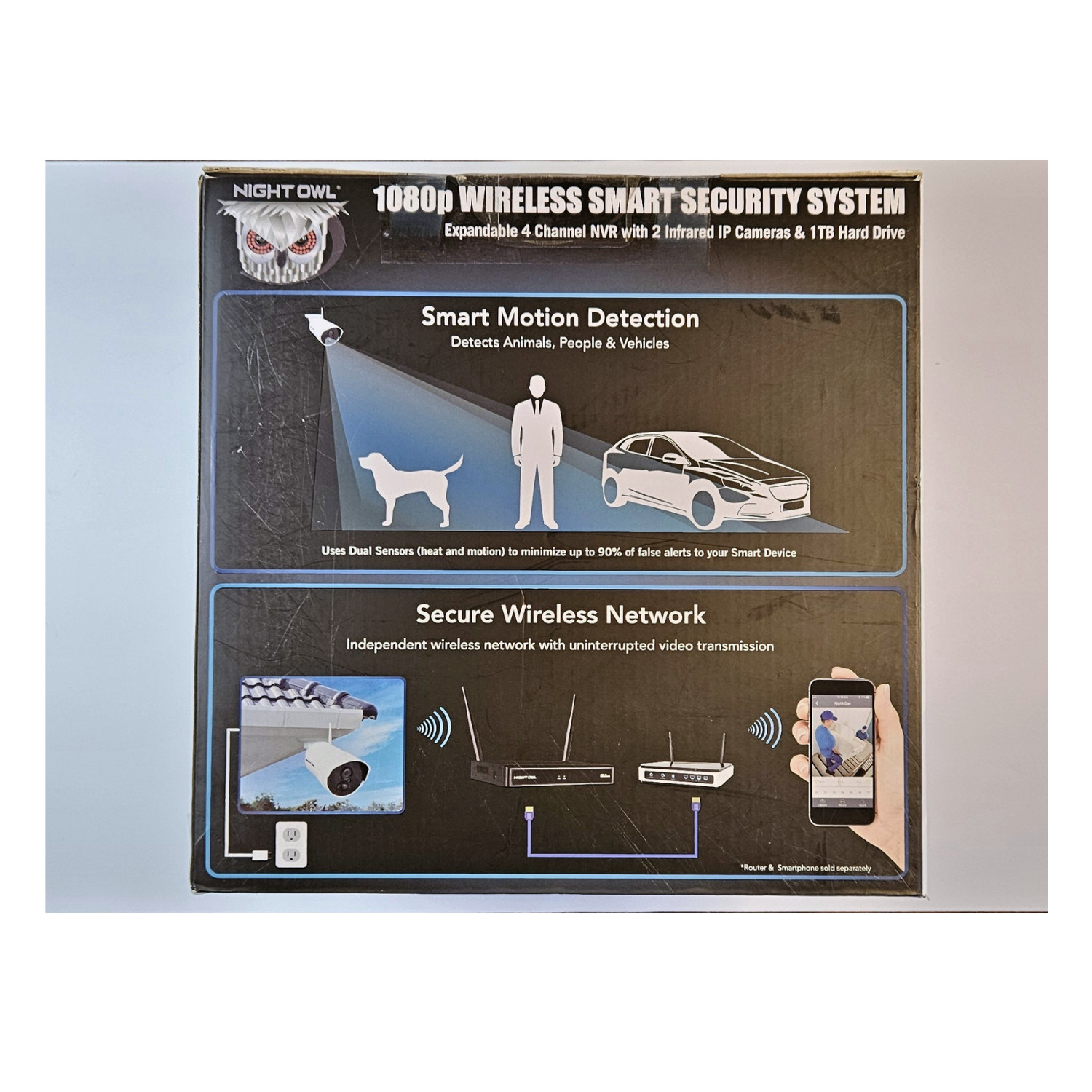 Night Owl 1080p Wireless 4 Channel security system – 2 Infrared IP Cameras 1TB