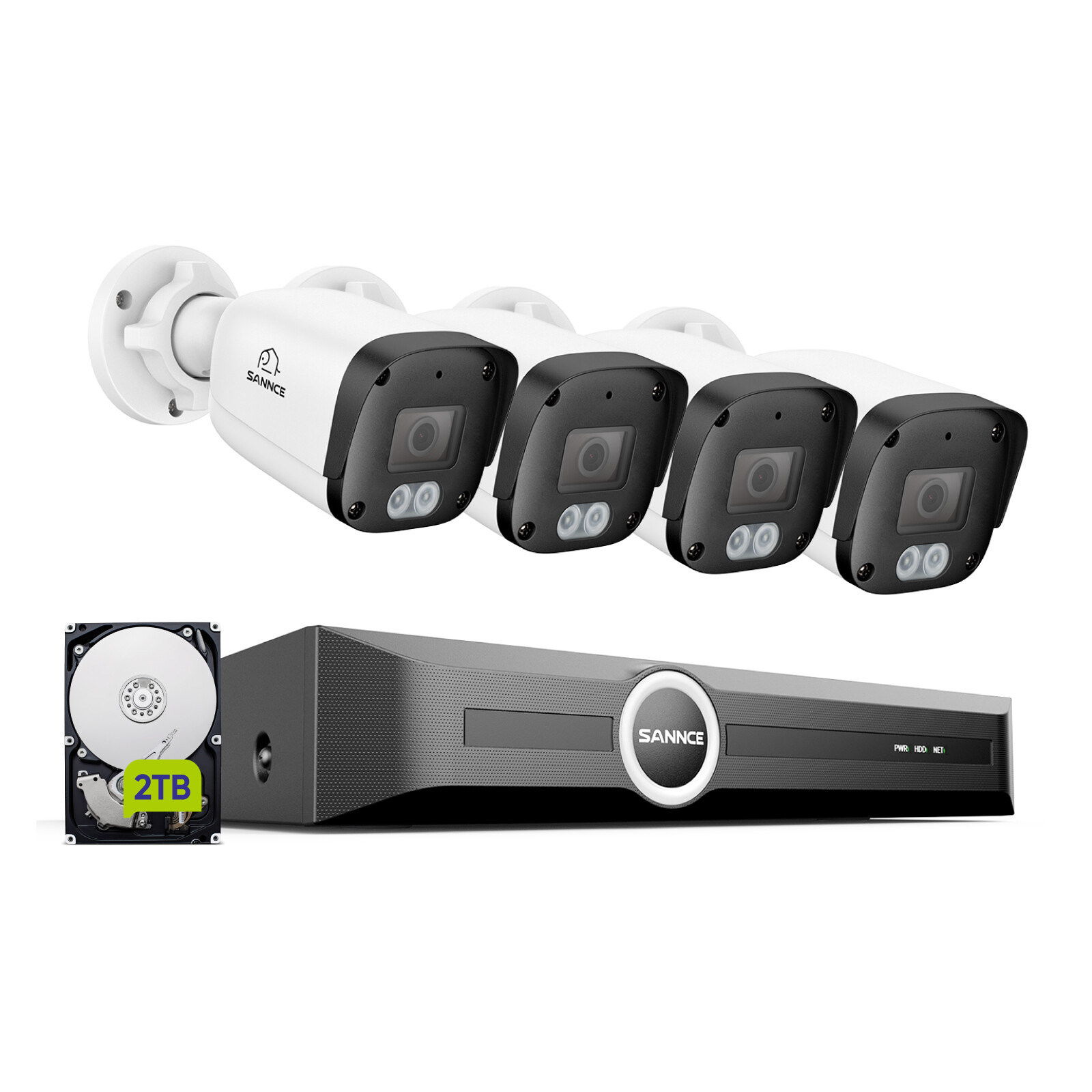 SANNCE 8CH NVR 5MP POE Audio Recording Security Camera System AI Detection 2TB