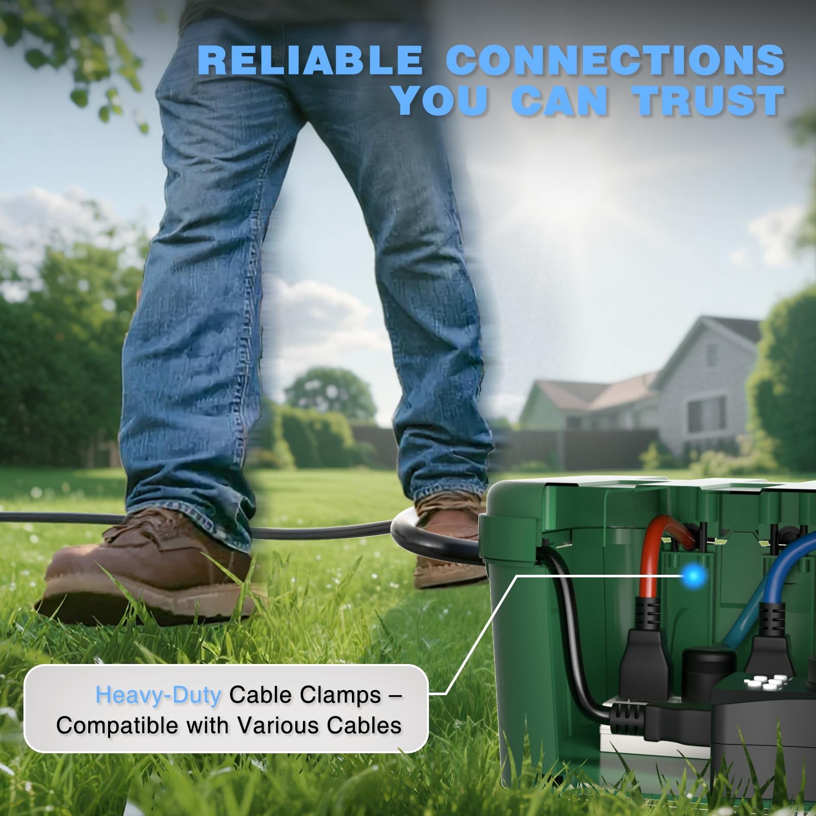 Flemoon IP54 Waterproof Electrical Box, Outdoor Plug Cover Green