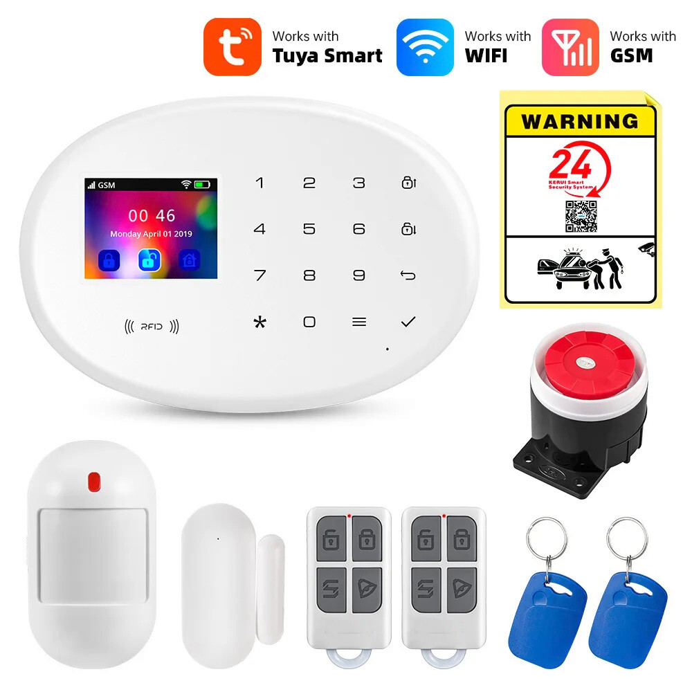 Alarm Security System For Smart Home Burglar WiFi GSM App Motion Sensor Kit