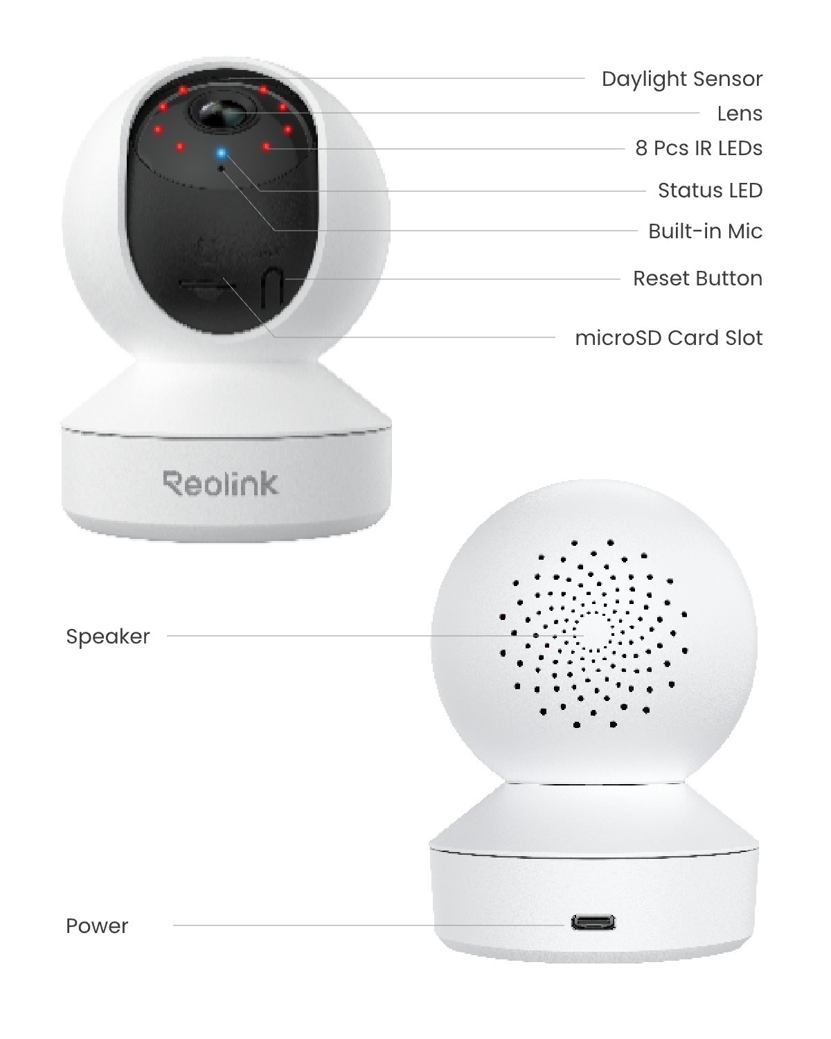 Reolink E1 4MP 360° Coverage PT WiFi Indoor Security Camera with Home Hub Mini